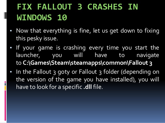 fallout 3 crashing windows 10